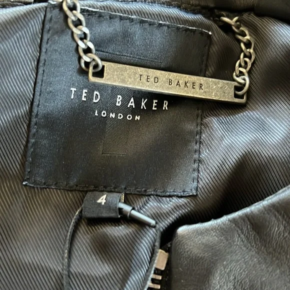 Ted Baker Claraya Fitted Paneled Leather Jacket - Picture 3 of 6
